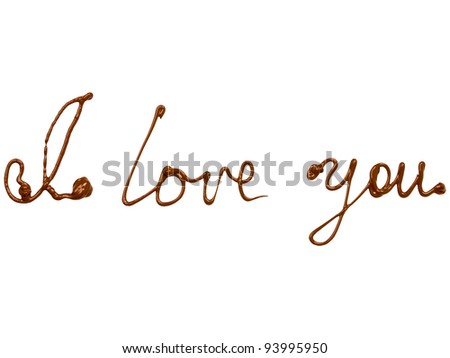 I love You on white background