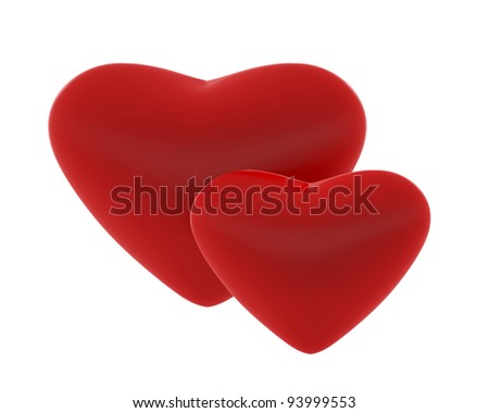 Couple from red satin hearts