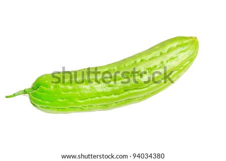 close up of balsam pear in white background