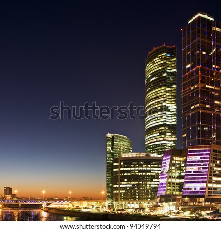Skyscrapers of Moscow nightlife