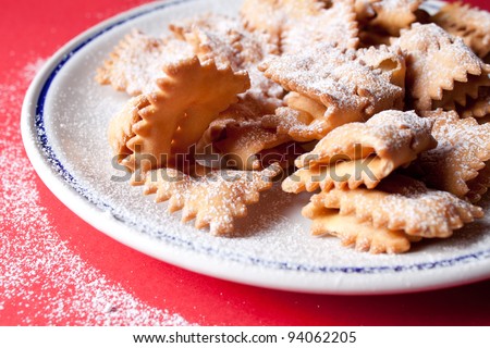 The chiacchiere (rumors) are carnival cakes known by different names in different Italian regions.The best-known names are: Chiacchere (rumors) ,bugie (lies), frappe ...