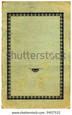 old document with art-deco framing