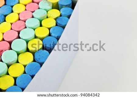 Color chalks with copy space