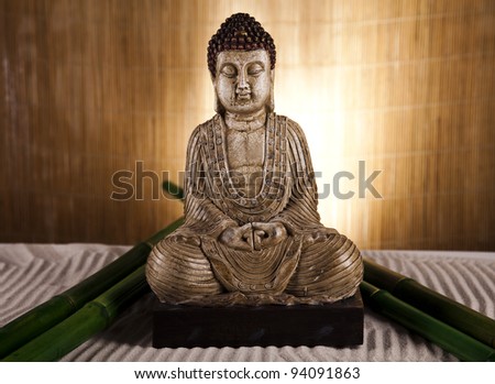 Buddha statue and bamboo