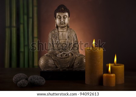 Still life, Buddha with candle