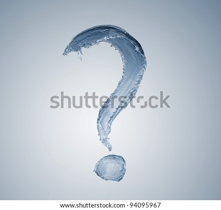 Question mark made of water splashes Royalty-Free Stock Photo #94095967