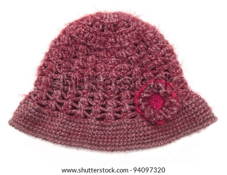 knitted wool hat isolated on white