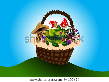 Shopping basket with vegetables