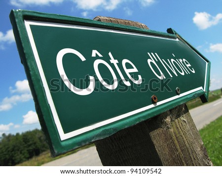 Cote d'Ivoire road sign