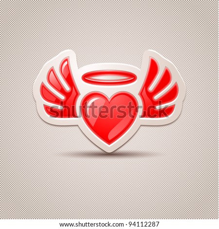 Heart with wings, the icon for your design. 10eps.