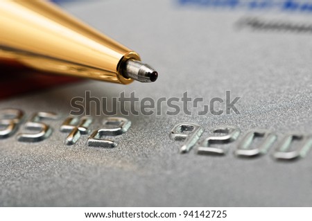 Close-up picture of a credit card as a background.