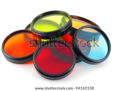 Color filters for lenses over white