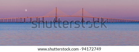 The Bob Graham Sunshine Skyway Bridge as viewed from Fort De Soto Park in Tierra Verde, Florida