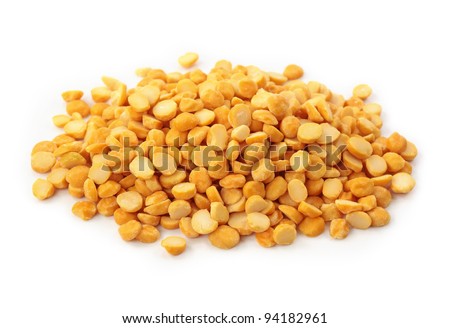 Yellow split peas isolated on white background Royalty-Free Stock Photo #94182961