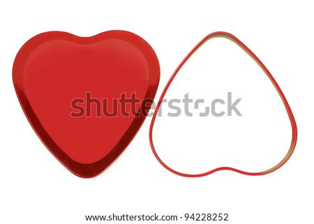 composition of two hearts isolated on white