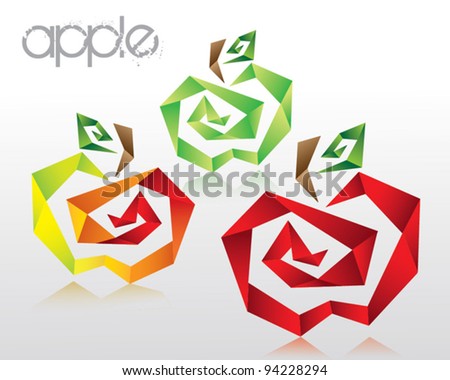 cubic apples - vector illustration