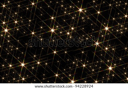 black background blotched with shiny stars