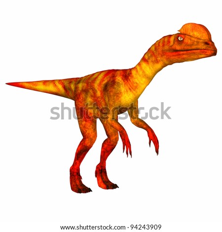 Illustration of a Dilophosaurus isolated on a white background