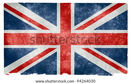 Grungy UK Flag on Vintage Paper Royalty-Free Stock Photo #94264030