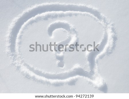 Speech bubble drawn on the snow