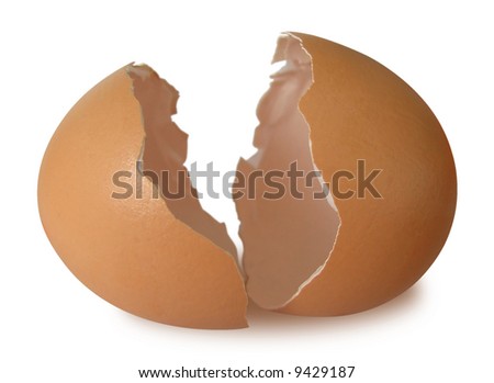 Broken egg shell isolated on white background Royalty-Free Stock Photo #9429187