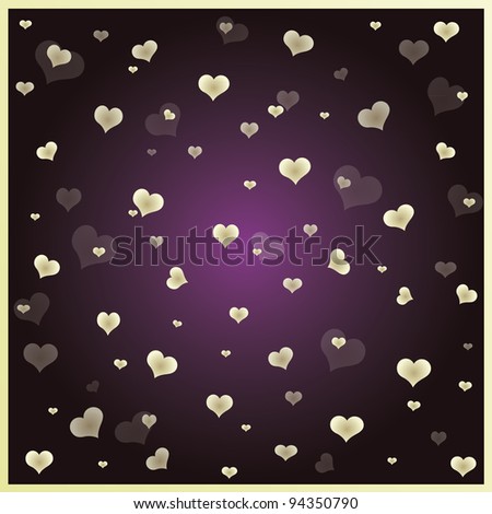 hearts on purple background