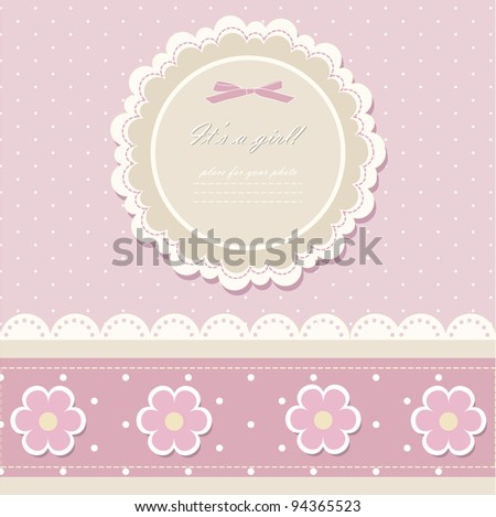 Romantic scrapbooking with your text for invitation, greeting, birthday, label, postcard, frame, gift and etc. (vector version eps 8)