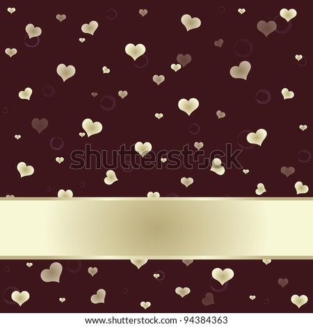 Brown background with golden banner for your text