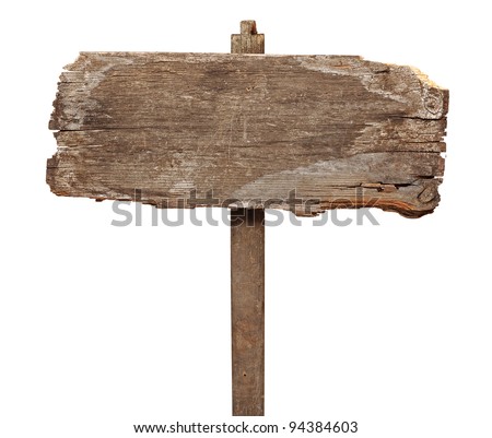 vintage road sign isolated on a white background