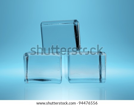 ice cube(with ALPHA CHANEL) on blue background Royalty-Free Stock Photo #94476556