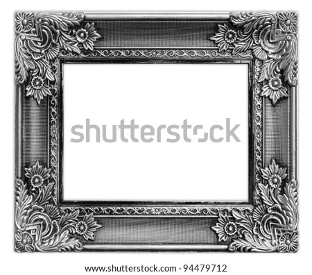 The Old antique frame on the white background