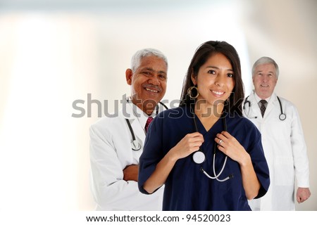 Doctors and nurse standing in a hospital