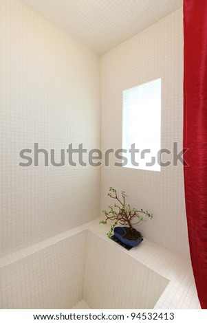 Modern new bathroom shower tub.