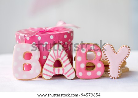Baby shower cookies Royalty-Free Stock Photo #94579654