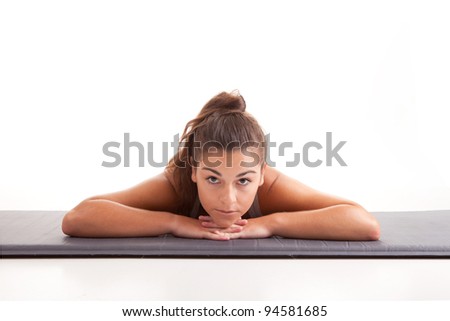 Young fitness instructor, isolated over a white background