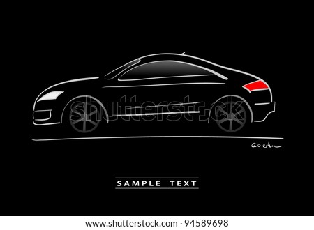 silhouette of black sport car sketch