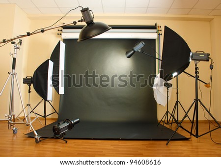 interior of professional photo studio