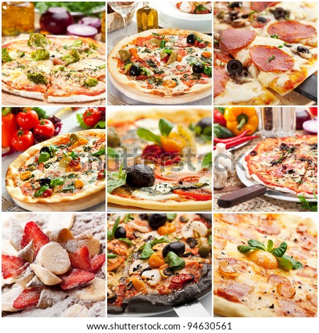 Pizza Collage Royalty-Free Stock Photo #94630561