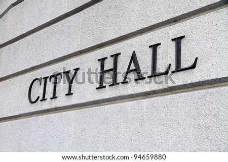 City Hall Sign Royalty-Free Stock Photo #94659880