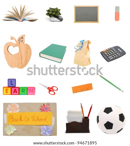A set of 'back to school' supplies