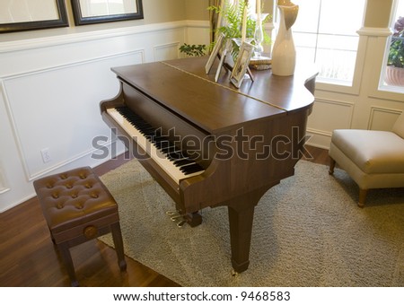 Grand piano in a luxury home.