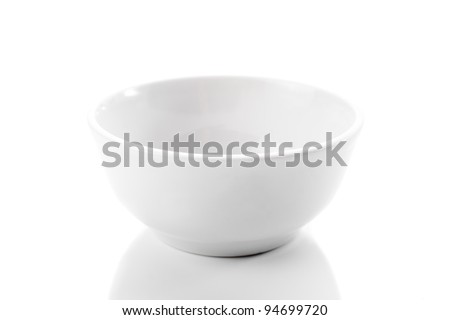 brand new white dish on bright background Royalty-Free Stock Photo #94699720