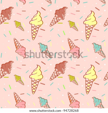 Colorful melting ice-cream seamless pattern confetti