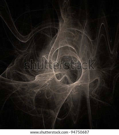Abstract sinister mist on black background.