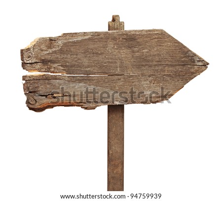 vintage road sign isolated on a white background
