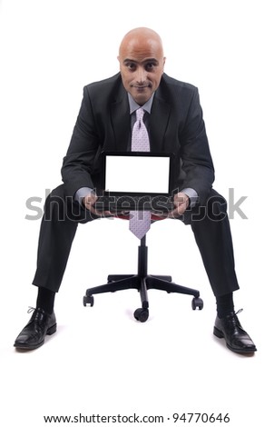 Business man working on laptop