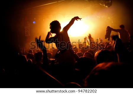 Girl On Shoulders Silhouette - Cream Nightclub Royalty-Free Stock Photo #94782202
