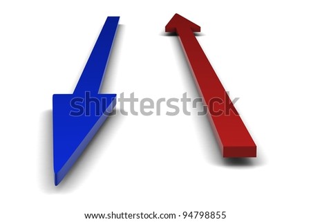 Red and blue arrows