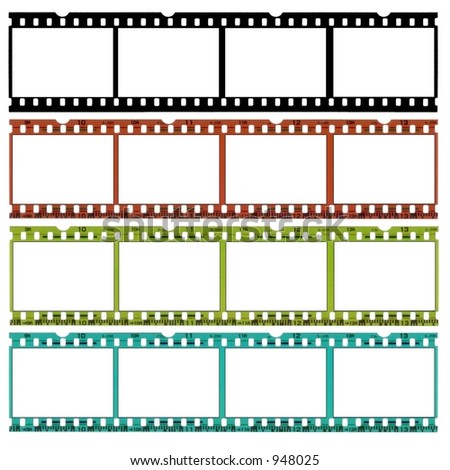 A slide of 35 mm film in b/w, original and two different colors,ideal for website borders!