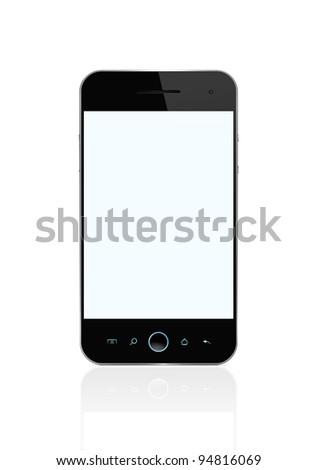 Blank smart phone isolated on white with clipping path